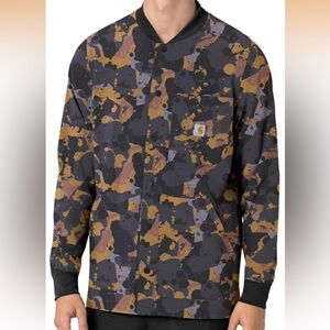 Carhartt Scrubs C86214 Cross Flex Modern Fit Print Shirt Jacket Painters Camo